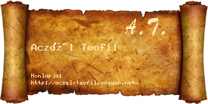 Aczél Teofil névjegykártya